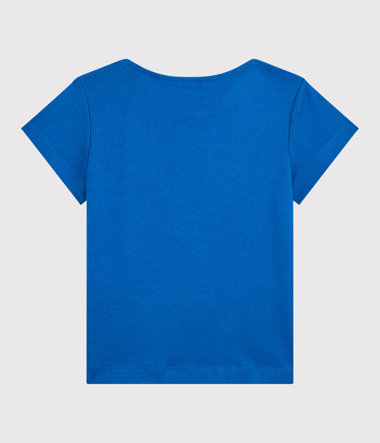 Girls' Short-Sleeved Organic Cotton T-Shirt blue