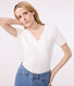 Women's iconic plain short-sleeved rib knit T-shirt
