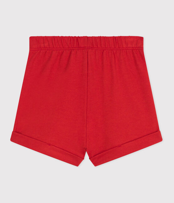 Babies' plain cotton shorts AURORA red