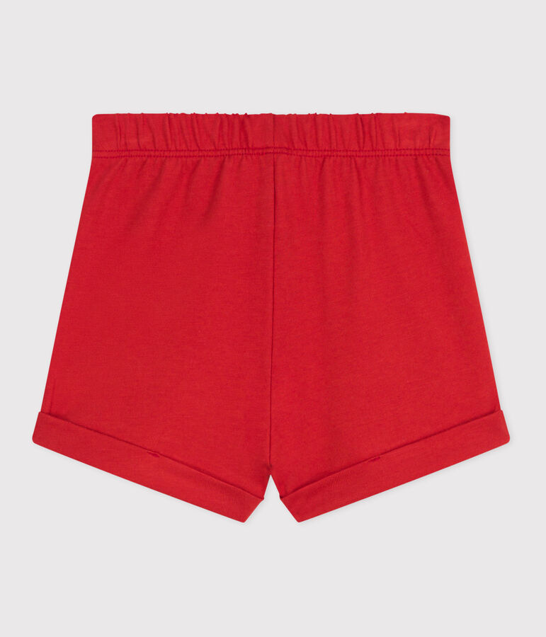 Babies' plain cotton shorts red