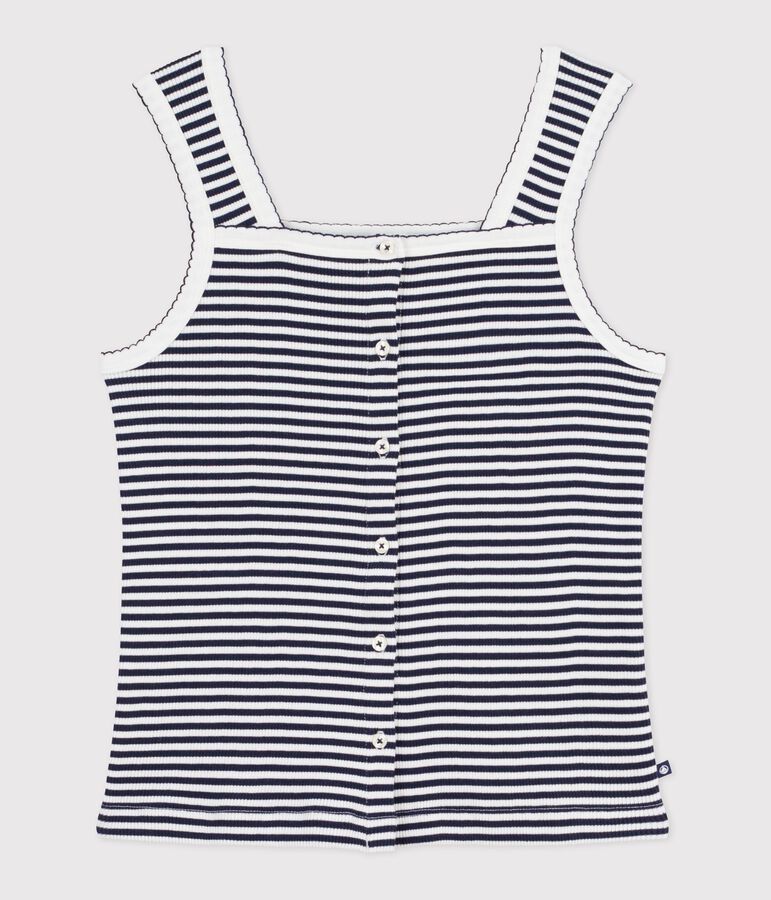 Women's striped cotton tank top blue/white