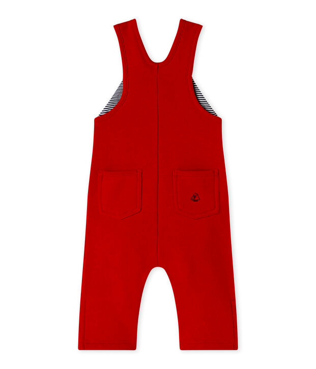 Baby boy's fleece overalls red