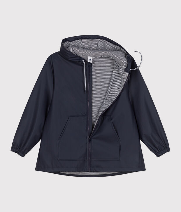 Women's short raincoat blue