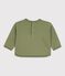 Baby cotton hooded sweatshirt with patterns OLIVINE green
