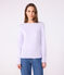 Women's Iconic long-sleeved cotton cocotte stitch T-shirt PARME purple