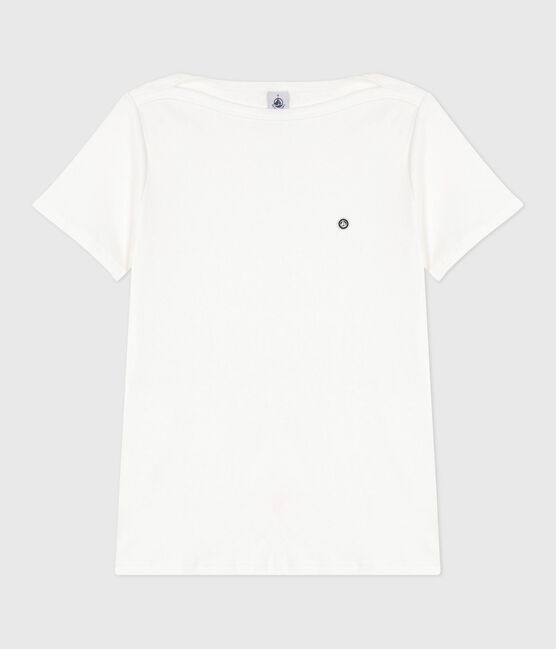 Iconic Women's Admiral Collar Cotton T-Shirt  ECUME white