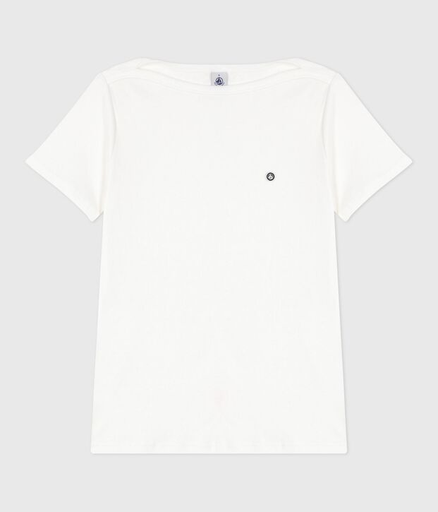 Iconic Women's Admiral Collar Cotton T-Shirt white
