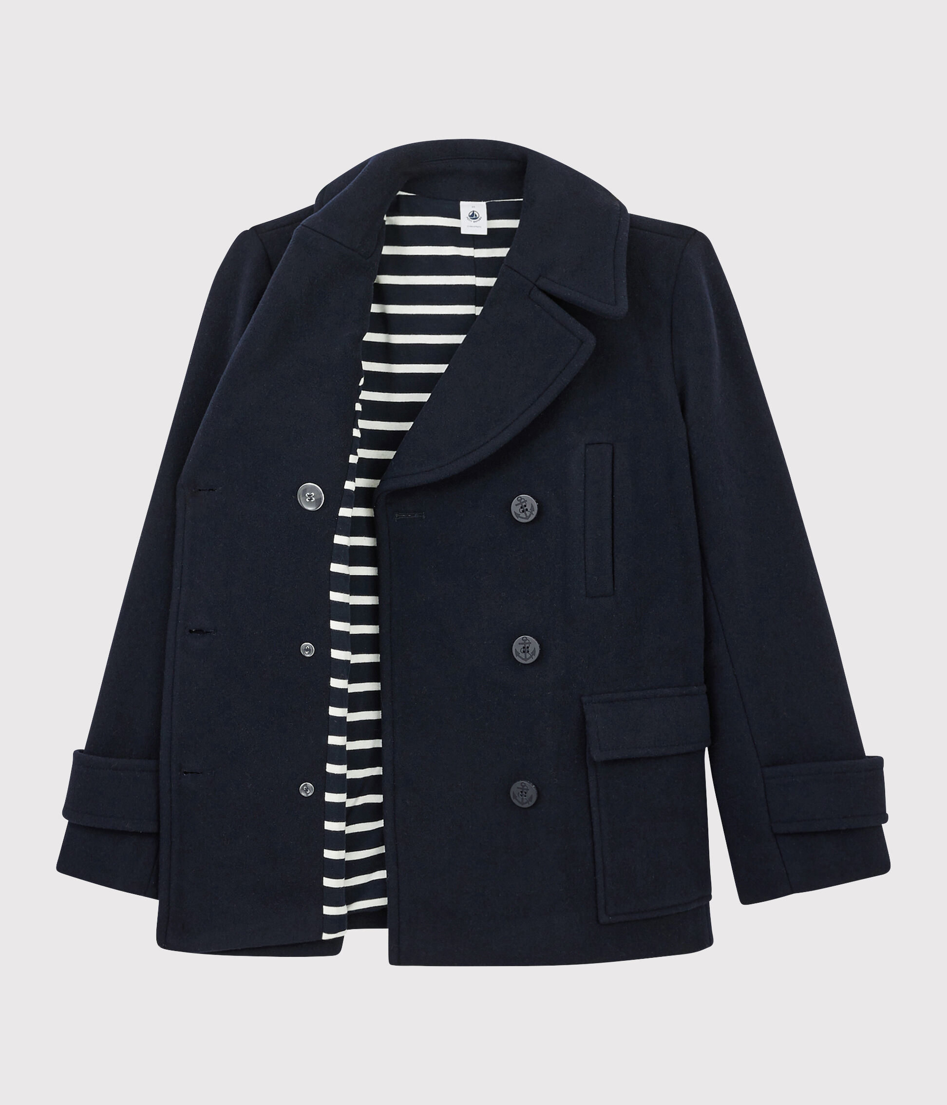 Women's Wool Peacoat SMOKING 5876401 Petit Bateau