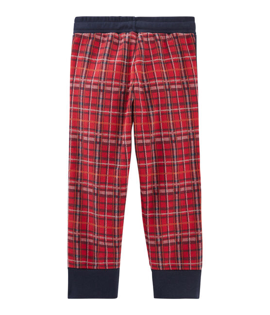 Boys' Tartan Knit Trousers TERKUIT red/SMOKING blue/BELUGA