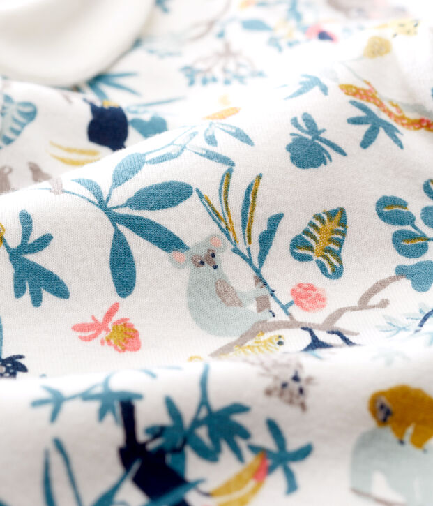 Baby Girls' cotton shortie white/multicolor