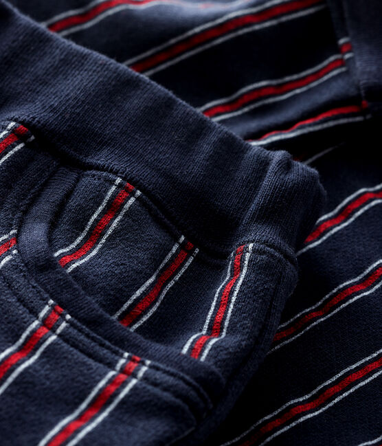 Baby boy's fleece trousers SMOKING blue/MULTICO white