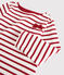 Girls' Jersey Breton Top MARSHMALLOW white/TERKUIT red