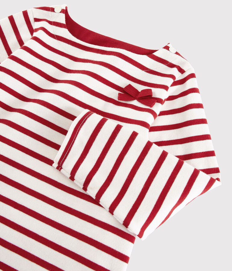 Girls' Jersey Breton Top white/red