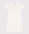 Girls' Palm Patterned Cotton Nightdress MARSHMALLOW white/MULTICO white