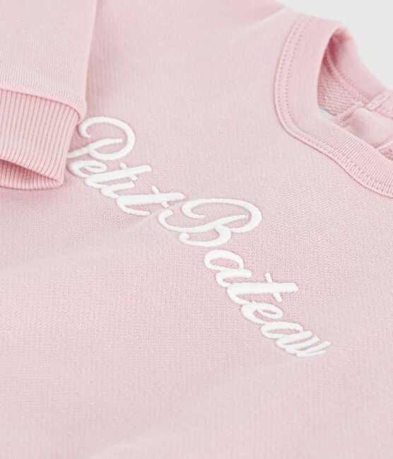 Babies' Petit Bateau embroidered cotton sweatshirt JOLI pink