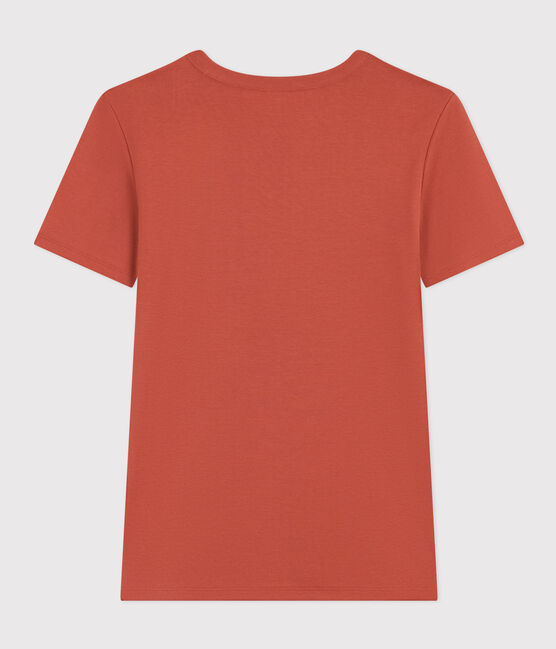 Women's Iconic Cotton Round Neck T-Shirt FAMEUX brown