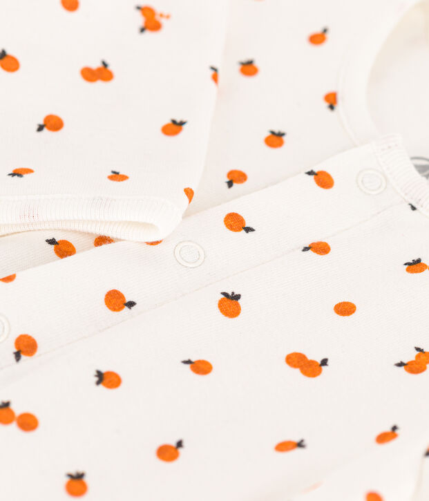 Printed Cotton Bodyjama white/ORANGE