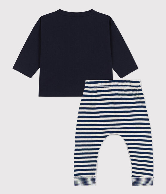 Baby Gift Set: T-Shirt and Trousers SMOKING blue/MARSHMALLOW white