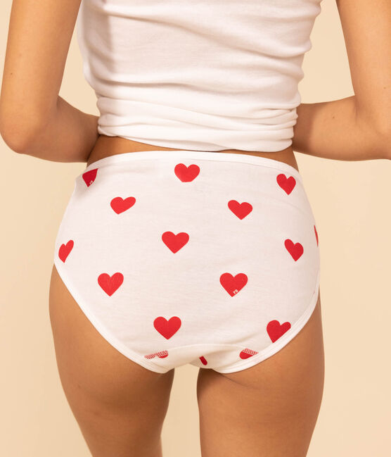 Women's Heart and Stripe High-Waisted Cotton Briefs - 2-Pack Variante 1 PACK
