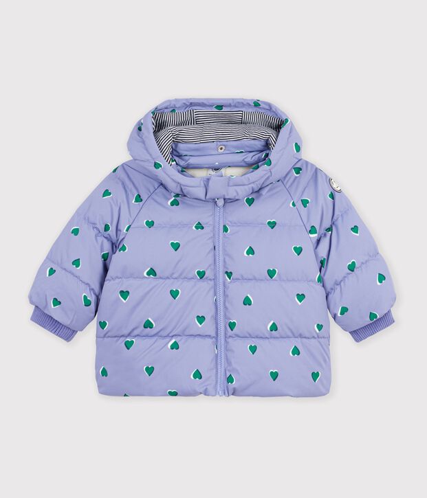 Babies' puffer jacket in animal print polyester purple/multicolor