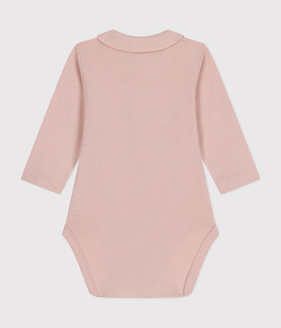 Babies' Long-Sleeved Bodysuit With a Collar SALINE pink