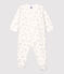 Babies' Starry Velour Sleepsuit MARSHMALLOW white/ARGENT grey