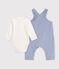 Babies' dungarees and body set in cotton with a plain collar POLAIRE