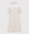 Girls' Floral Print Cotton Nightdress with Crown MARSHMALLOW white/MULTICO white