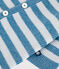 Babies' stripy wool and cotton knit playsuit ADRIATIC blue/CO2