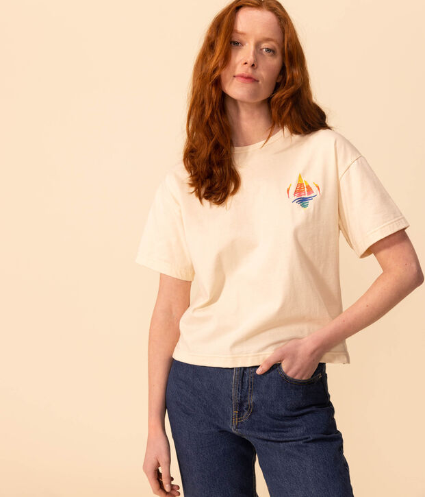 Women's Boxy Cotton T-Shirt Ecru