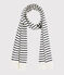 Unisex Striped Cotton Scarf MARSHMALLOW white/SMOKING blue