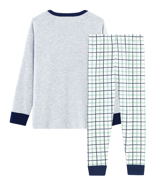 Boys' Tube Knit and Rib Knit Pyjamas MARSHMALLOW white/MULTICO white