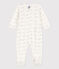 Babies' Velour Sleepsuit MARSHMALLOW white/ARGENT grey
