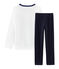 Boys' Velour Pyjamas SMOKING blue/MULTICO white