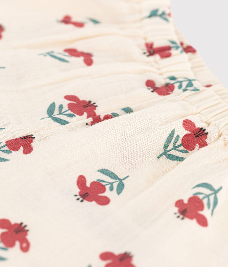 Babies' Patterned Cotton Gauze Trousers Ecru/multicolor