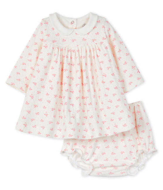 Baby girls' clothing - 2-piece set MARSHMALLOW white/GRETEL pink