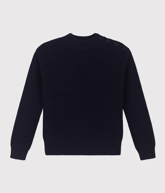 Women's Fisherman's RIb Cotton Pullover SMOKING blue