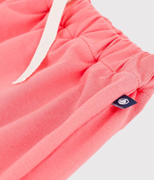 Children's plain cotton shorts pink