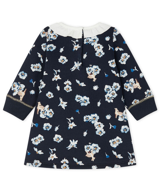 Baby Girls' Long-Sleeved Print Dress SMOKING blue/MULTICO white