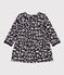 Babies' Long-Sleeved Patterned Quilted Tube Knit Dress SMOKING blue/AVALANCHE