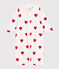Babies' cotton sleep sack with a collar with red hearts MARSHMALLOW white/TERKUIT red