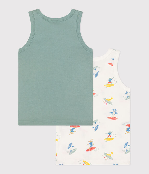 Children's cotton surfer print tank tops - 2-pack multicolor