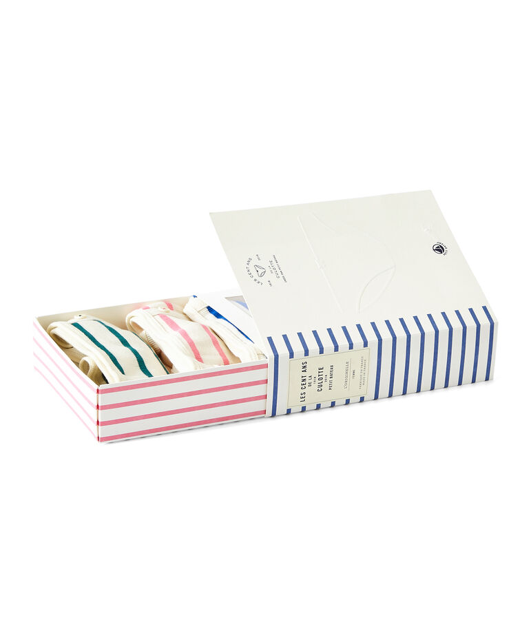 Set of 3 high 2x2 rib knickers woman . white