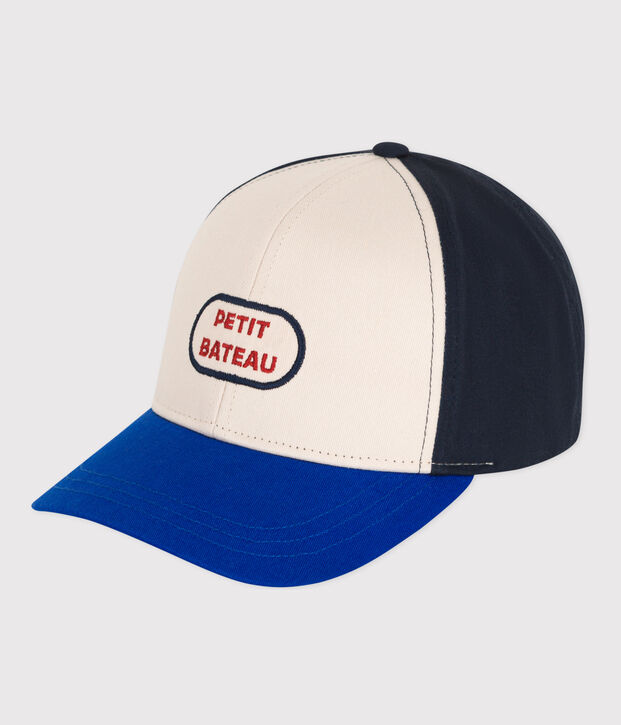 Children's Cotton Cap Ecru/blue