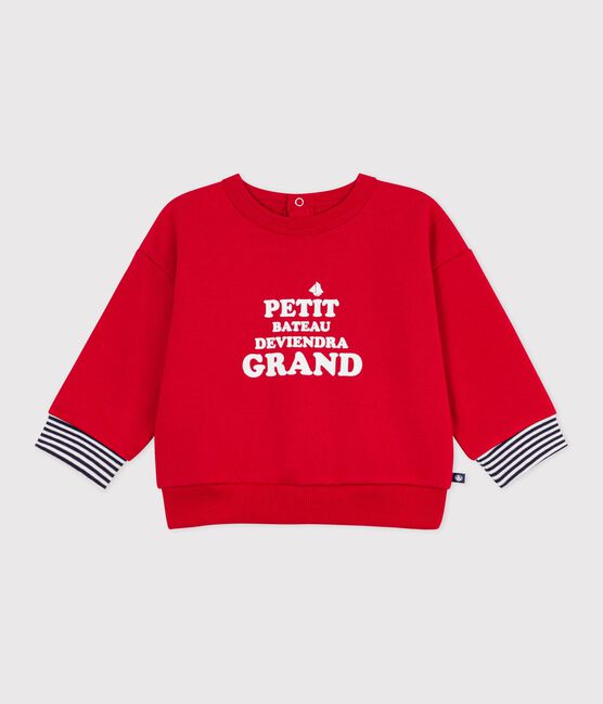 Babies' patterned cotton sweatshirt POMPEI red