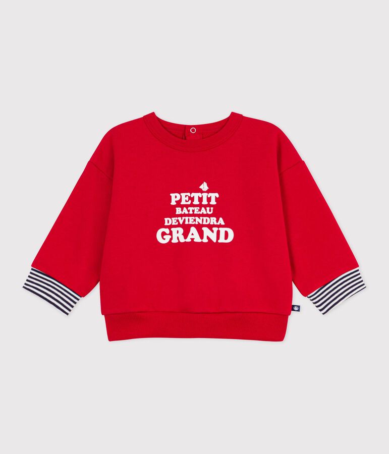 Babies' patterned cotton sweatshirt red