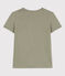 Women's Straight Round-Neck Cotton T-Shirt MARECAGE green