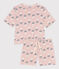 Women's Tulip Patterned Cotton Short Pyjamas SALINE pink/MULTICO white