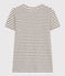 Women's Straight Round-Neck Cotton T-Shirt AVALANCHE white/SMOKING blue