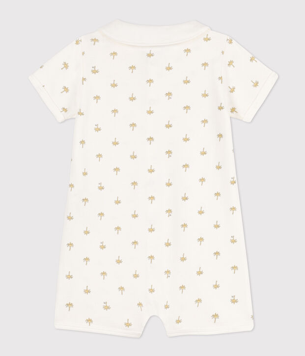 Babies' Palm Tree Patterned Cotton Playsuit white/multicolor
